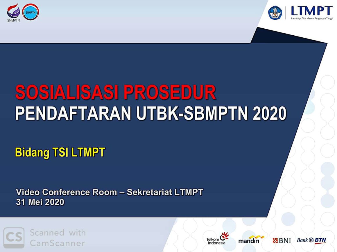 Sosialisasi Prosedur Pendaftaran UTBK-SBMPTN 2020