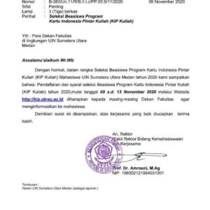 Seleksi Beasiswa Program Kartu Indonesia Pintar Kuliah (KIP Kuliah)