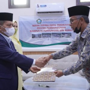 Ketua PIU Serahkan Proyek Kampus Tuntungan Kepada Rektor UIN Sumut