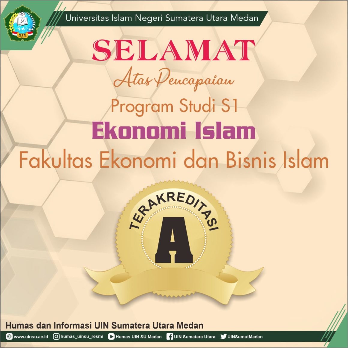 Selamat Atas Pencapaian Prodi-prodi di UIN Sumut Tahun 2020-2021