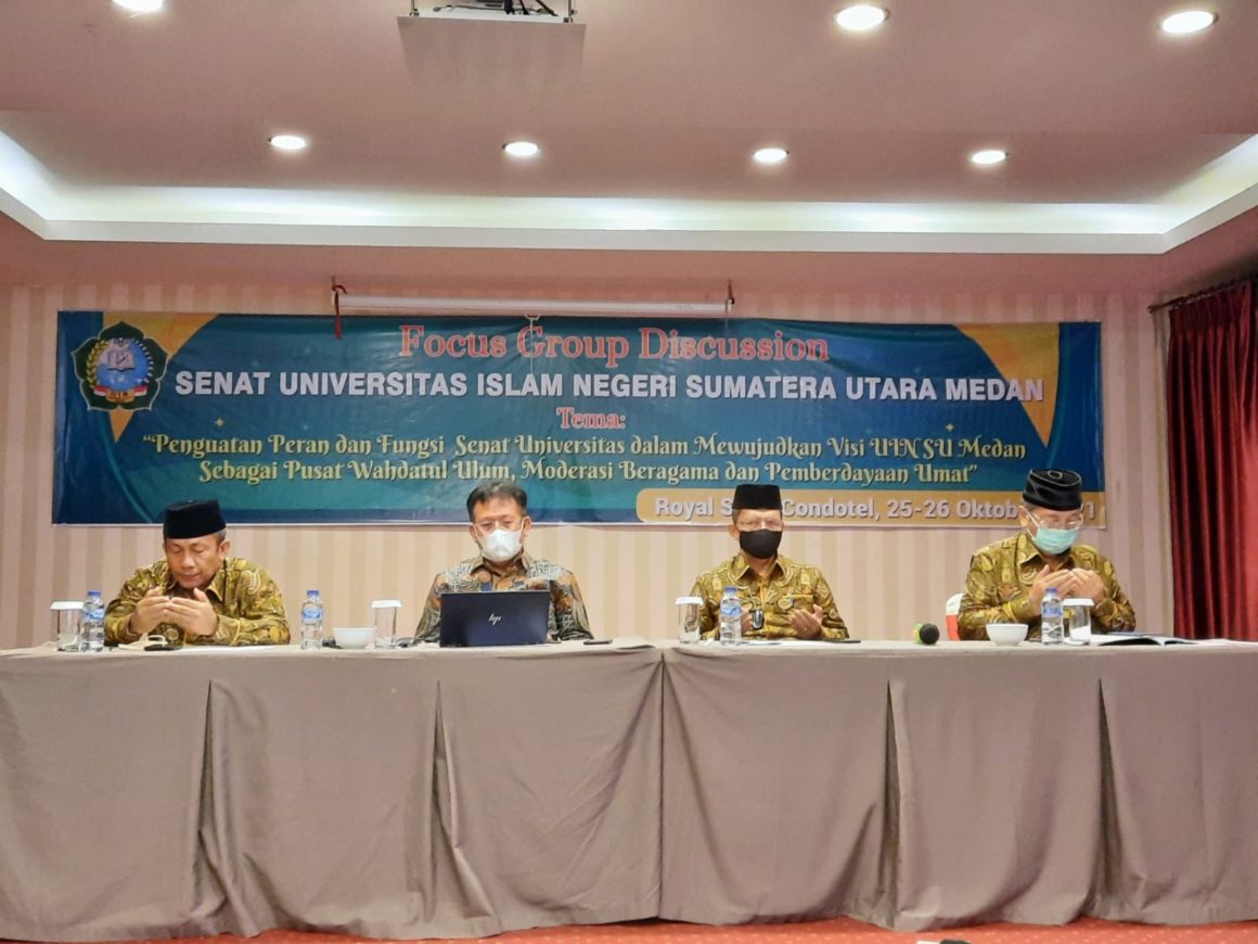 Tingkatkan Peran dan Fungsi Senat Universitas Wujudkan Visi Pusat Wahdatul Ulum : Senat UIN Sumut Gelar FGD Penguatan