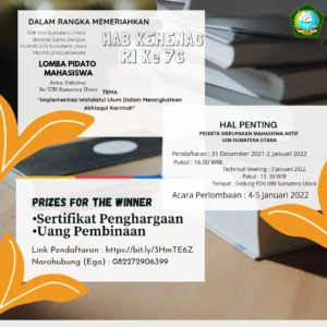 HAB Kemenag RI ke-76 : Lomba Pidato Mahasiswa UIN SU