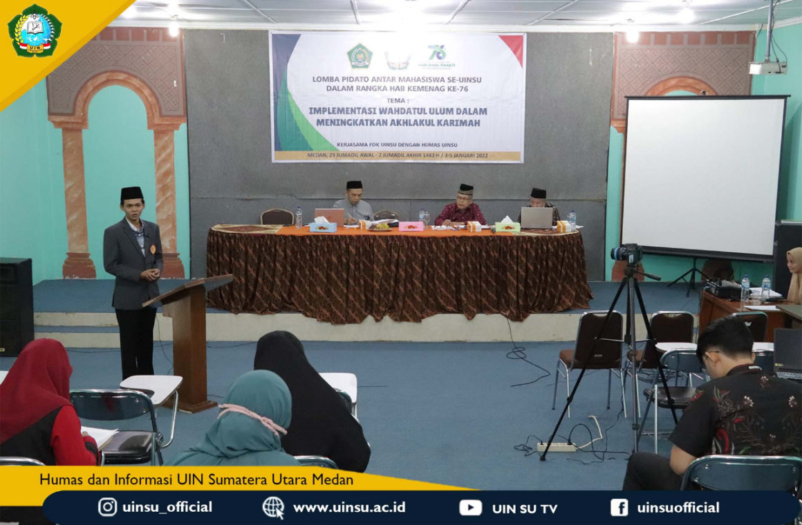 Lomba Pidato Antar Mahasiswa se-UIN SU dalam Rangka HAB Kemenag RI ke-76 Sukses Digelar